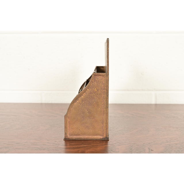 Bronze Tiffany Studios New York Art Deco Greek Key Bronze Letter Rack For Sale - Image 8 of 13