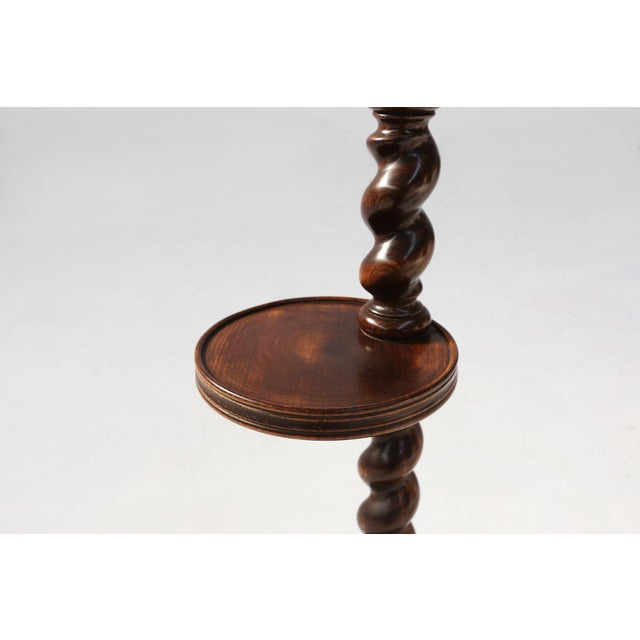 Wood Art Deco Oak Ashtray on Hand-Turned Base, France, 1930s For Sale - Image 7 of 11