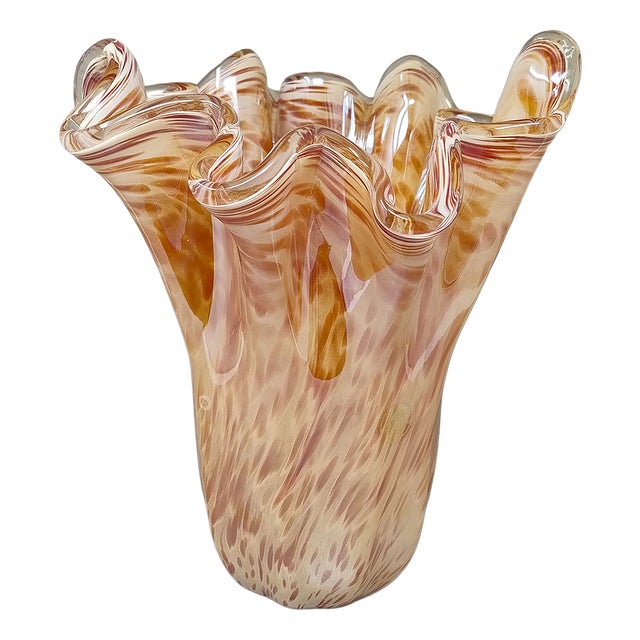 Murano Glass Draped Vase from Michielotto, Italy, 1970s For Sale