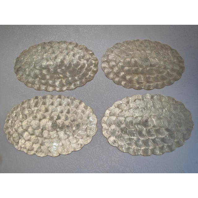 Wood 1960's Hallie St. Mary, Inc. Matching Capiz Shell Placemats & Coasters - Sets of 8 - 17 pcs For Sale - Image 7 of 15