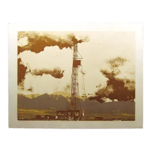 Ted Thomas "Drilling in the Nw/Nw" Signed and Numbere Etching