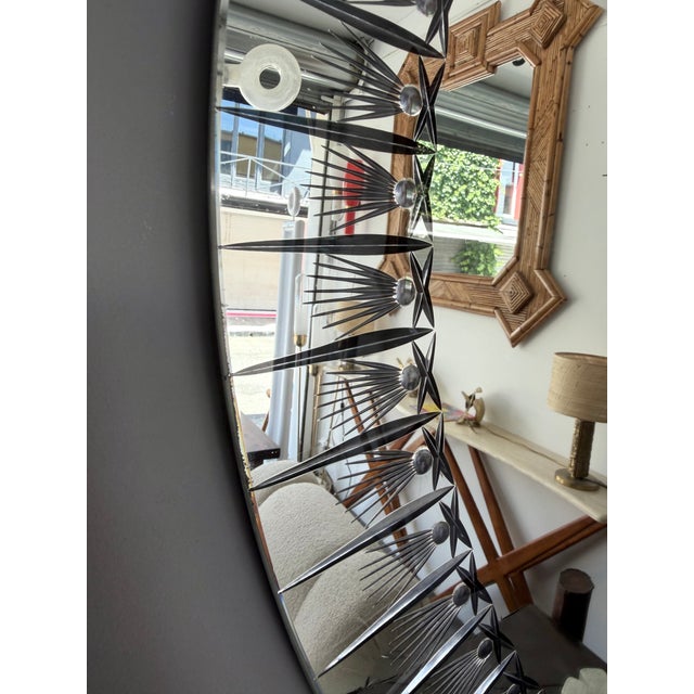 Glass Mirror Glass Palmette by Cristal Art Italy, 1960s For Sale - Image 7 of 13