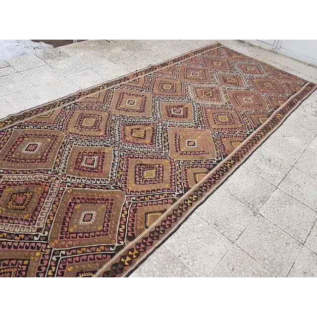 1960s Vintage Turkish Kilim Runner - 5′ × 14′11″ For Sale - Image 9 of 11