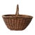 Early 20th Century Large Woven Willow Gathering Basket With Top Handle For Sale