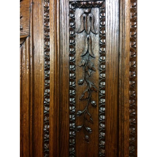 Brown Antique Oak Wardrobe, French Style Wardrobe For Sale - Image 8 of 17