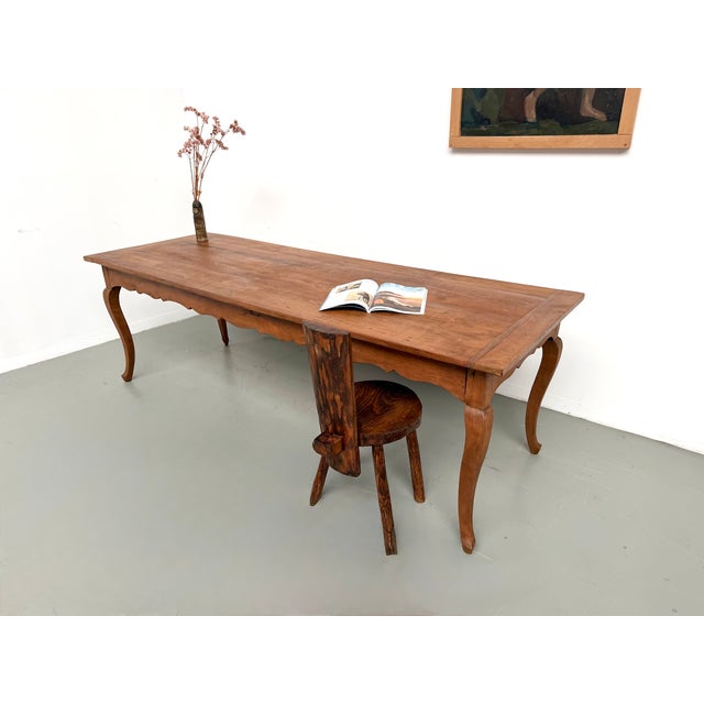 Large Cherrywood Farmhouse Table, 1900s For Sale - Image 3 of 18