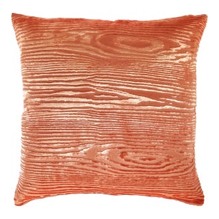 Kevin O'Brien Woodgrain Mango Mini Cut Velvet Pillow For Sale