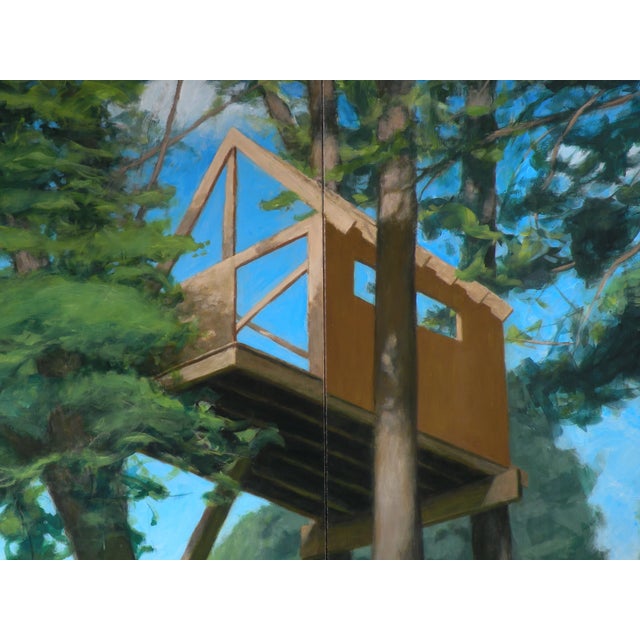 Contemporary "Tree House ~ Looking Up" Contemporary Large Painting by Stephen Remick For Sale - Image 3 of 10