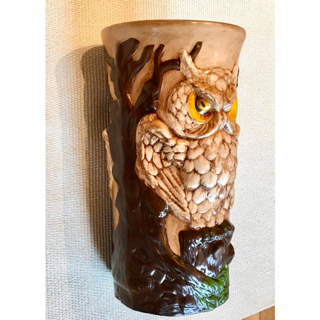 1970s Ceramic Owl Umbrella Stand Chairish