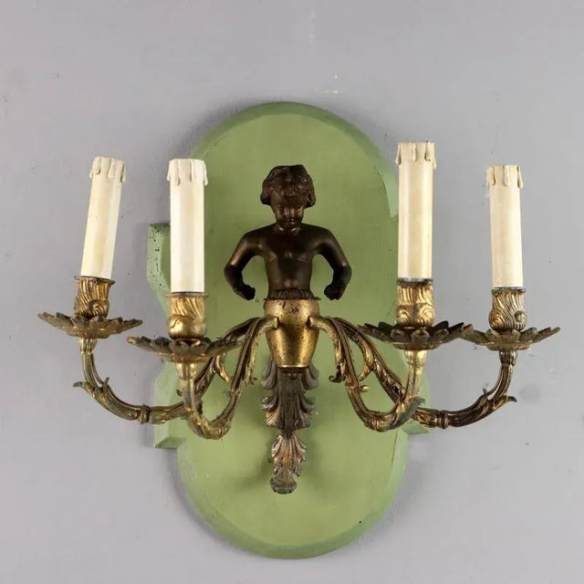Gold Italian Golden Metal Wall Lamp For Sale - Image 8 of 8