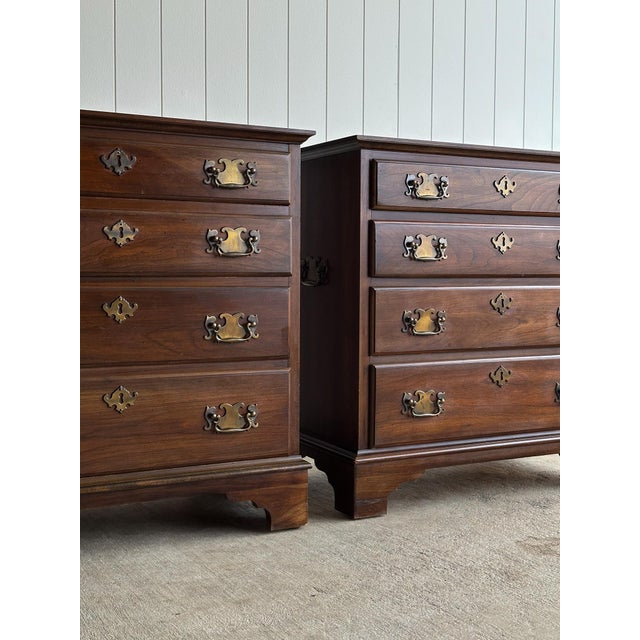 Pennsylvania House Pair of Pennsylvania House Georgian Cherry Bachelor Chests, C. Late 20th Century For Sale - Image 4 of 14