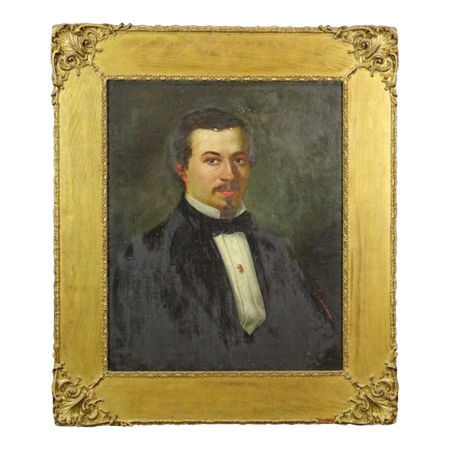 19thc Portrait of Ralph LeFevre | Gilded Frame | Signed by Artist | 1896 American History For Sale