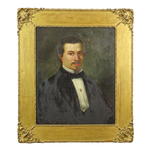 19thc Portrait of Ralph LeFevre | Gilded Frame | Signed by Artist | 1896 American History