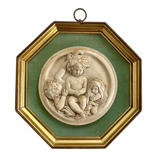 1950s Sungott Art Studios "The Infant Academy" Framed Classical Relief Plaque For Sale