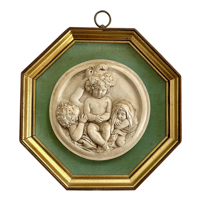 1950s Sungott Art Studios "The Infant Academy" Framed Classical Relief Plaque For Sale