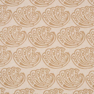 Schumacher Ramsgate Hand Block Fabric In Sand For Sale