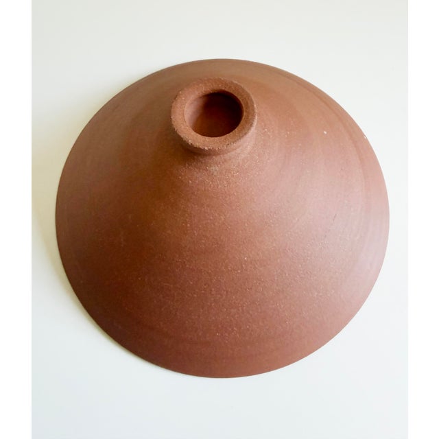 Contemporary Footed Bowl, Red Clay & Gray Glaze For Sale - Image 9 of 9