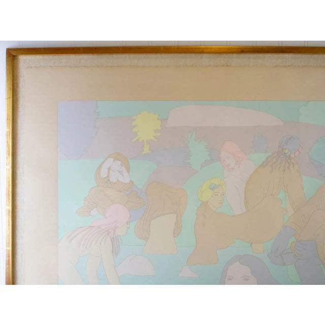 Milton Glaser Milton Glaser – Signed, Dated & Numbered 2/100 Original 1976 Serigraph Print "Bathers at the Brera" For Sale - Image 4 of 12