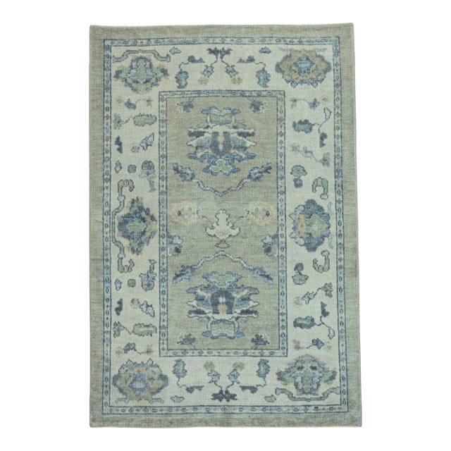 Turkish Oushak Rug 4'x 6' #19172 For Sale