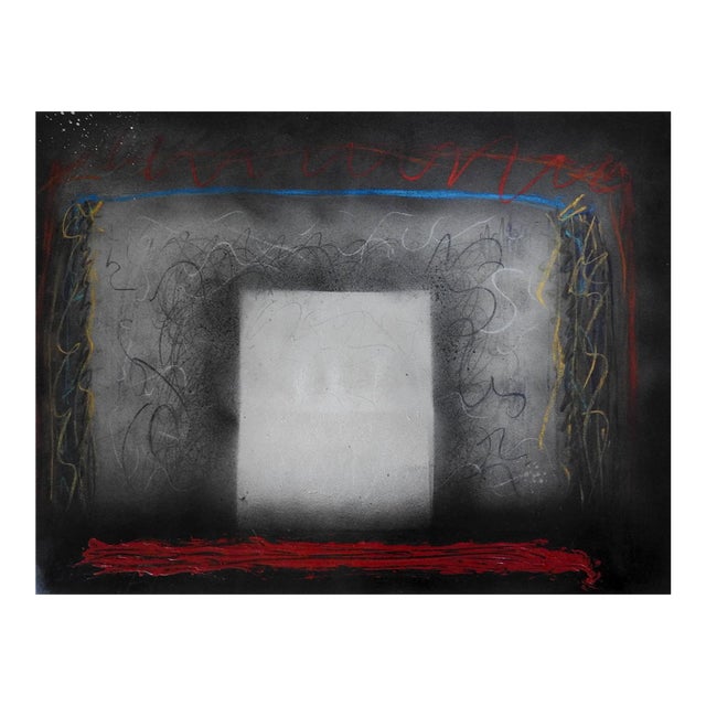 Abstract Silver Black Painting For Sale