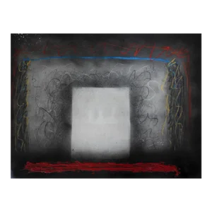 Abstract Silver Black Painting