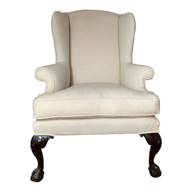 Late 18th Century George III Mahogany Wingback Armchair For Sale