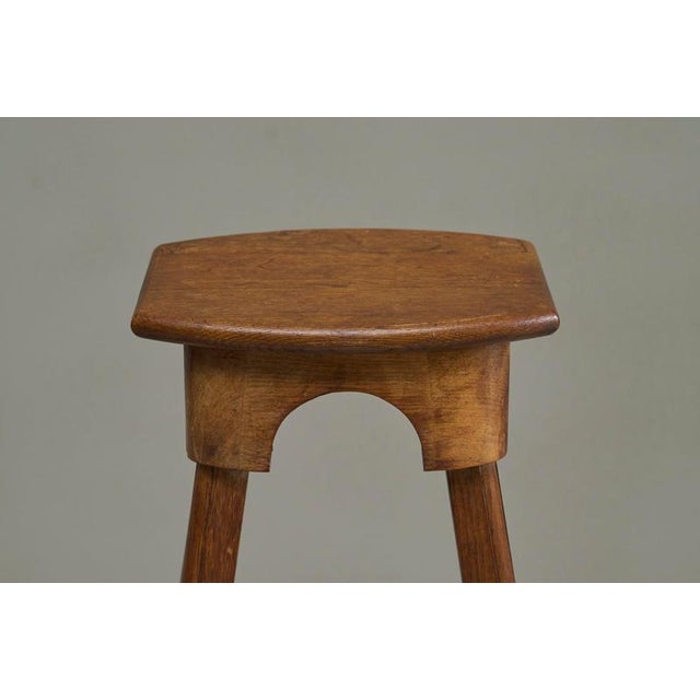 Mid-Century Bar Stools in Oak and Wrought Iron, 1940s, Set of 2 For Sale - Image 3 of 11