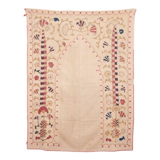 Late 19th Century Uzbek Suzani with a Mihrab For Sale