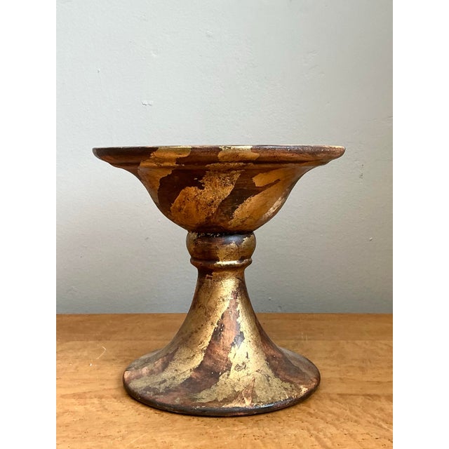 Vintage Gilt Striped Ceramic Pedestal For Sale - Image 11 of 12