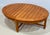 Coastal David Sutherland Teak Indoor/Outdoor Oval Cocktail Table – 48” Slatted Top For Sale - Image 3 of 9