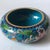 Mid 20th Century Vintage Cloisonné Enamel Lotus Bowl / Scholar's Brush Washer With Gilt Rim For Sale - Image 5 of 9
