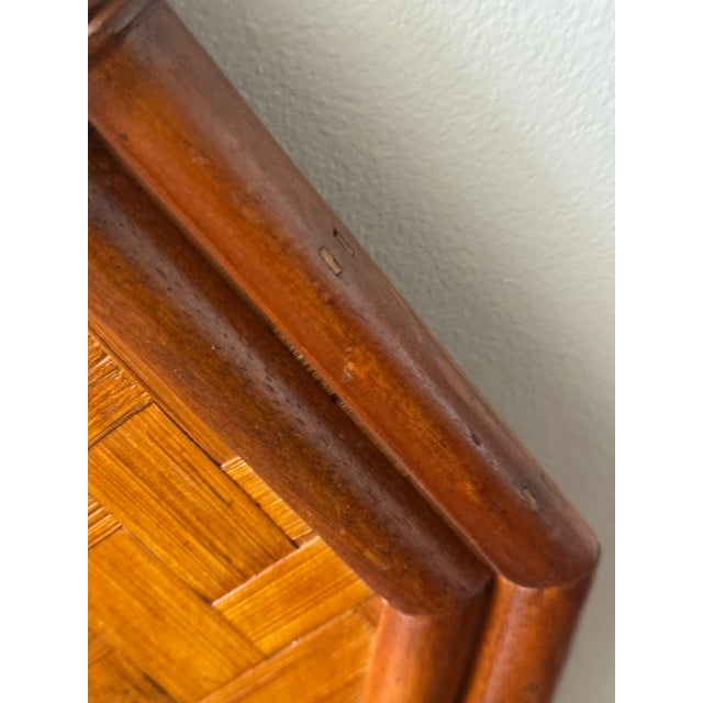 Octagonal Parquetry Wood Framed Wall Mirror, Late 20th Century For Sale - Image 4 of 9