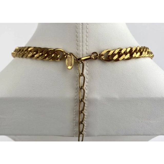 Miriam Haskell Gold-Tone Adjustable Curb-Link Chain and Coin Medallion For Sale - Image 9 of 11