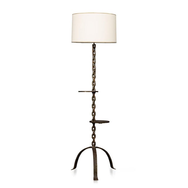 20th Century French Anchor Chain Freestanding Lamp with Shelves, 1930s For Sale - Image 13 of 13