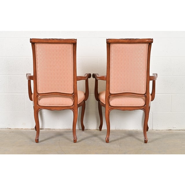 Baker Furniture French Provincial Louis XV Carved Walnut Dining Chairs, Set of Eight For Sale - Image 11 of 13