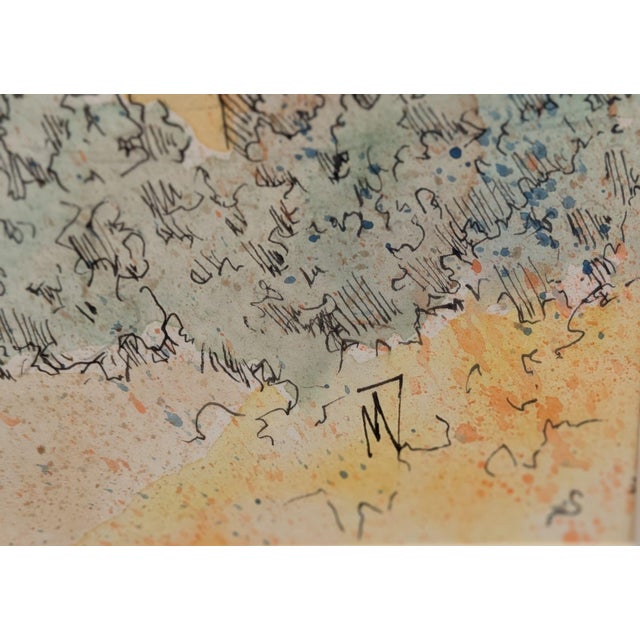 Original Pen and Ink on Watercolor Adobe No. 1 For Sale - Image 4 of 5