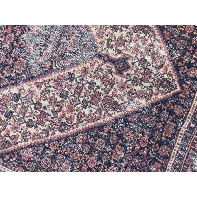 Rustic Antique Kurdish Seneh Rug For Sale - Image 3 of 10