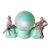 1930s Art Deco Figural Musician Boudoir Lamp With Green Crackle Glass Globe (Jg) For Sale