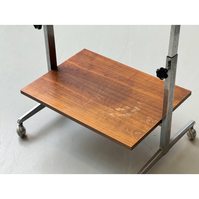 Height-Adjustable Side Table on Casters, 1960s For Sale - Image 11 of 16