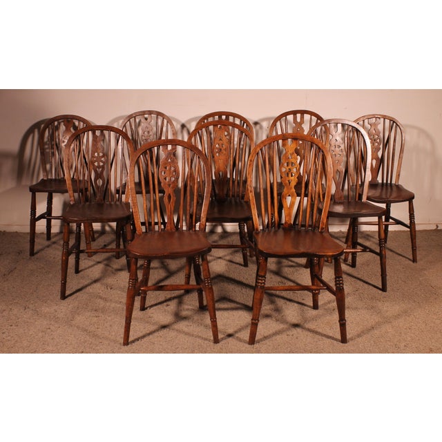 19th Century Windsor Wheelback Chairs, Set of 10 For Sale - Image 14 of 14