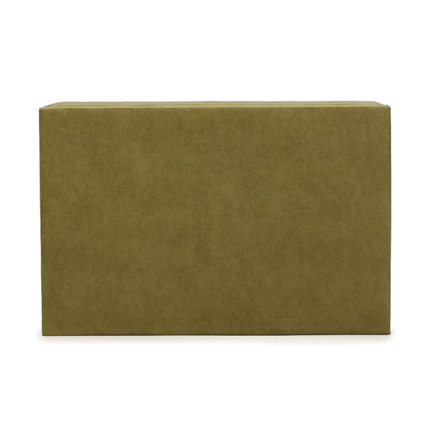 Wood Pisa Green Vegan Suede Contract-Grade Storage Box For Sale - Image 7 of 9