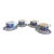 Vintage Churchill England Blue & White Transferware Cups and Saucers – Set of 4 For Sale