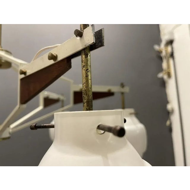 Italian Geometric Chandelier from Stilnovo, 1950s For Sale - Image 6 of 10