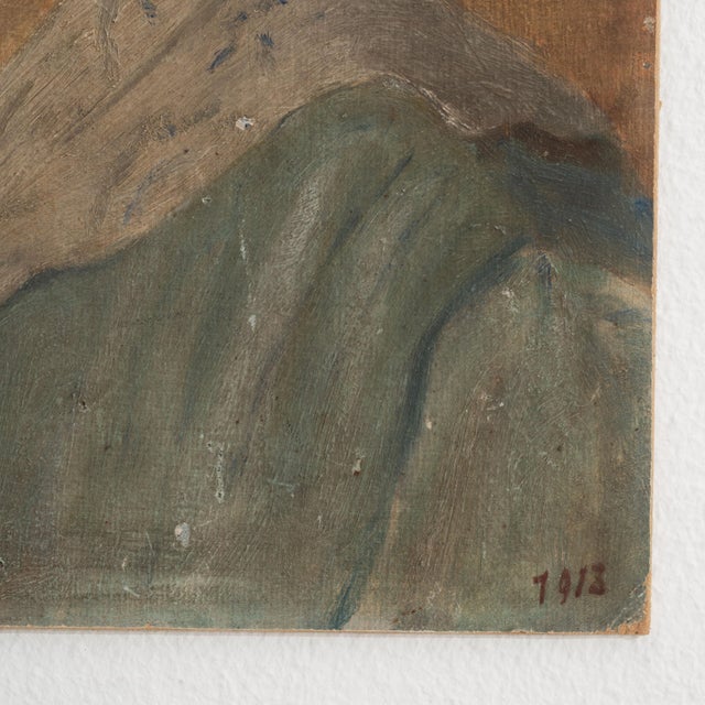 Wood 1910s France Brown Wood Painting For Sale - Image 7 of 15