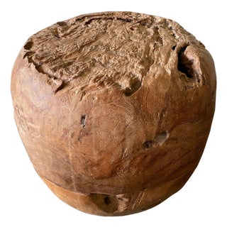 Hand-Crafted Teak Burl Side Table, Organic Design, Indonesia For Sale