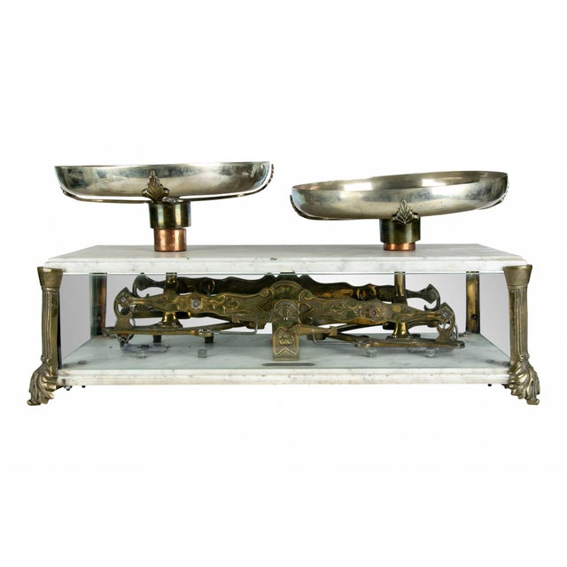 19th Century Marble and Brass French Balance Scales For Sale - Image 13 of 13