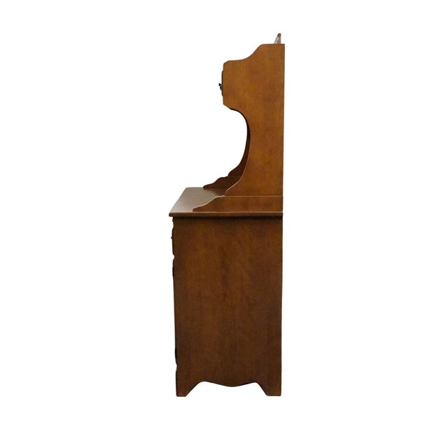 Ethan Allen Heirloom Nutmeg Maple 34" Shutter Door Server W. Open Hutch For Sale - Image 11 of 14