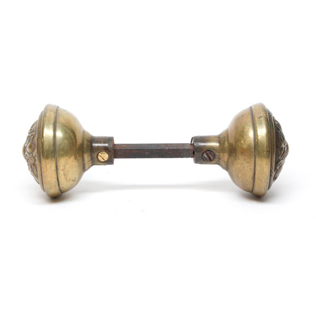 Art Nouveau Art Nouveau Reading Brass Crofton Door Knobs For Sale - Image 3 of 4