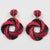 Richard Kerr Richard Kerr Red and Black Jeweled Clip Earrings For Sale - Image 4 of 8