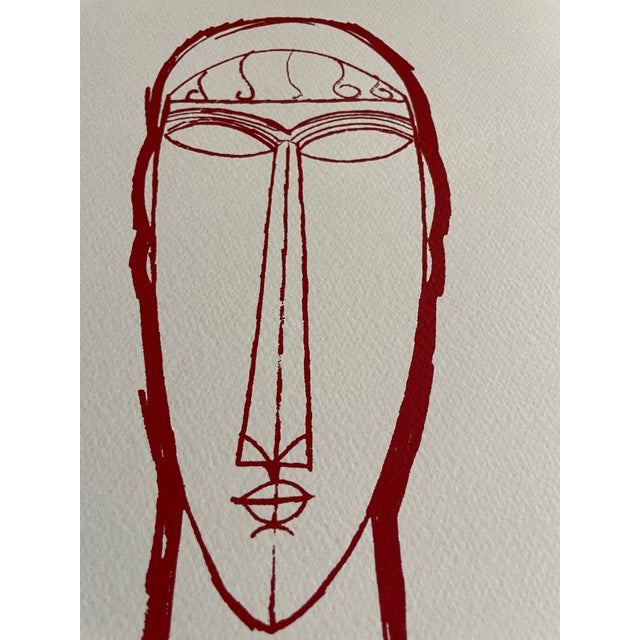 A. Modigliani (1884-1920), Tetes (Red), Printed in Italy For Sale - Image 6 of 8